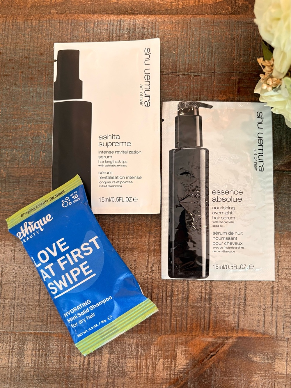 New SHU UEMURA Ashita Supreme & Essence Absolue HAIR SERUM Samples + **Bonus**